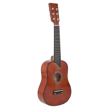 25-инчов мини-китара от липа, 6-низ Акустична китара с звукоснимателями за начинаещи за деца, подарък за деца