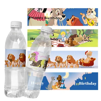 6шт Етикети за бутилки с вода от картун 