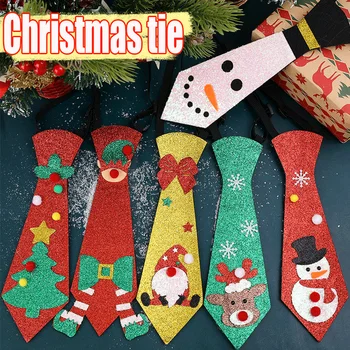 Коледа Дядо Коледа, Снежен Човек, Лосове, Вратовръзка, Коледно Дърво, Фетровый Вратовръзка, Весела Коледа Подаръци За Деца, Аксесоари За Костюми, Честита Нова Година 2024