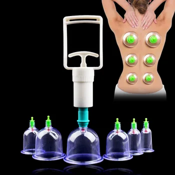Комплект за домакински баночной терапия, Вакуум помпа за присоске от ABS-пластмаса с дебелина 12 Кутии Баночные Масажни чаши за здравето