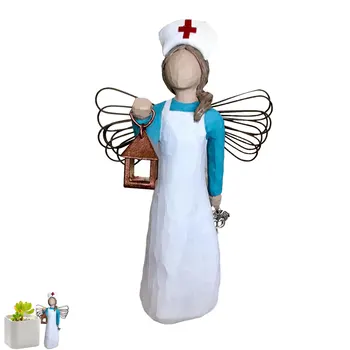 Статуетка На Ангел Медицински Сестри Мемориал Статуята На Ангел Ангел Медицински Сестри Миниатюрен Домашен Маса Десктоп Украса Статуетка От Смола Занаяти